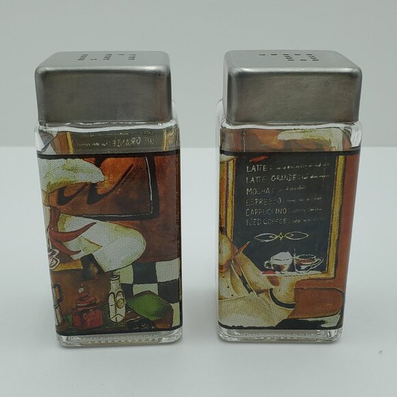 Grant Howard Coffee Chef Salt & Pepper Shakers Square Coffee Barista Shakers - Picture 4 of 7
